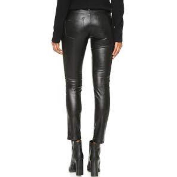 💥HOT ITEM💥Black Lace Up Skinny Leather Pants - Picture 3 of 15